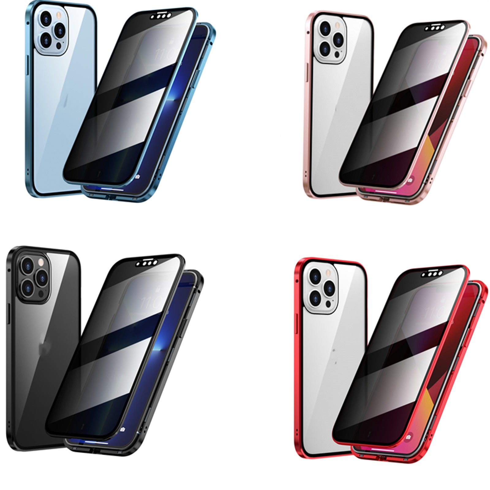 Privacy-proof Magneto Phone Case Double Sided Metal Frame Privacy-proof Magneto Phone Case Double Sided Metal Frame